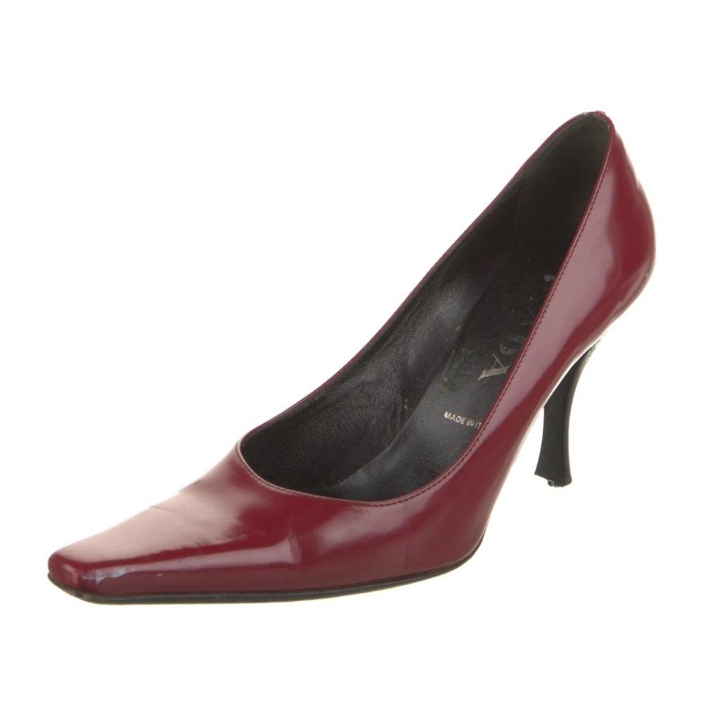 Prada Women's Deep Red Leather Heels